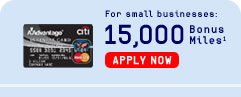 For small businesses: 
15,000 Bonus Miles(1)