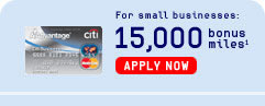 For small businesses: 
15,000 Bonus Miles(1)